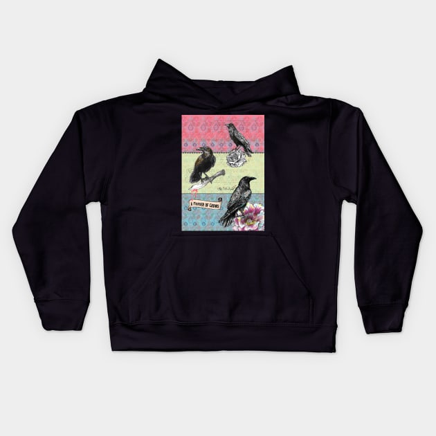 A Murder of Crows Kids Hoodie by FanitsaArt